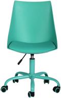 height adjustable swivel pu leather green home office desk computer chair - fashion ergonomic task working chair with wheels logo