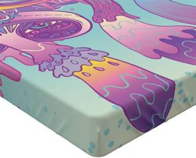 img 2 attached to 🔮 Ambesonne Crazy Art Fitted Sheet, Modern Interpretation of Cartoon Magic Mushrooms with Trippy Design, Soft Decorative Fabric Bedding, Twin Size, Purple Teal