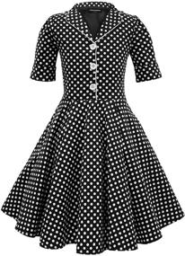 img 4 attached to 🦋 Stylish BlackButterfly Sabrina Vintage Polka Midnight Girls' Clothing: Timeless Fashion for Your Little Fashionista!