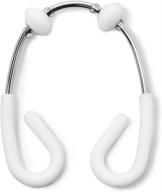 🚿 umbra flex double shower rings: white/chrome set of 12 – 2" x 3" rings logo
