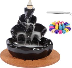 img 4 attached to Ceramic Backflow Incense Burner- Waterfall Backflow Incense Cones 160 PCS: Relaxation, Purification, Meditation, Yoga Gift