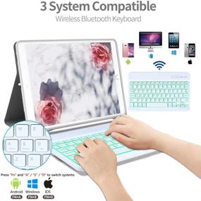 img 1 attached to 📱 2021 New iPad 9th Gen Keyboard Case 10.2 Inch / 2020 8th Gen / 2019 7th Gen, 7 Colors Backlit Keyboard Case for iPad 10.2 Inch / iPad Air 3 10.5 Inch (3rd Gen) / iPad Pro 10.5 Inch, Pencil Holder Included - White