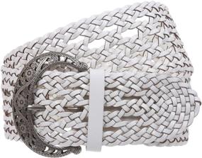 img 1 attached to Wide Perforated Braided Woven Leather Women's Accessories for Belts