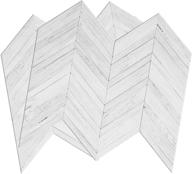 diy stick-on herringbone backsplash in white/grey, vintage wood tiles - 10 pack logo