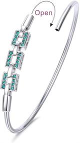 img 3 attached to 🐬 KOAEM Elegant Dolphin Bracelet – Silver 3D, Crystal Spring Bangle in Green/Blue/Pink – Perfect Gift for Friend, Sister, Mom, Wife, Daughter