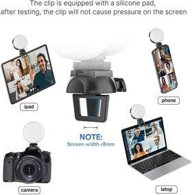img 3 attached to 📸 JUSMO LED Video Light with 3 Cold Shoe: Rechargeable CRI95+ Bi-Color Portable Photography Light for Camera/GoPro - Ideal for Laptop/Tablet/iPhone Conference Lighting