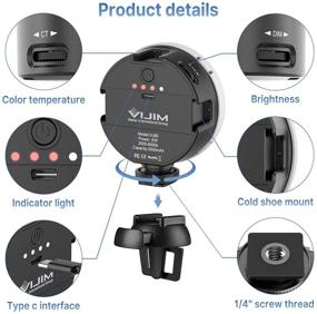 img 2 attached to 📸 JUSMO LED Video Light with 3 Cold Shoe: Rechargeable CRI95+ Bi-Color Portable Photography Light for Camera/GoPro - Ideal for Laptop/Tablet/iPhone Conference Lighting