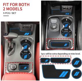 img 3 attached to Auovo Center Console Mats For Durango Accessories 2014 2015 2016 2017 2018 2019 2020Auto Car Cup Holder Insert/Coasters Custom Fit Cup Liners Pads Interior Decoration (5Pcs/Set