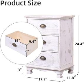 img 1 attached to YOLENY 3 Drawer Dresser: Effortless Assembly-Free Solid Wood Storage Chest for Bedroom, Living Room, Hallway - Matte White