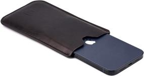 img 2 attached to 📱 Dockem Executive Sleeve: Slim, Padded Vegan Leather Case for iPhone 12 Pro Max [Dark Brown]