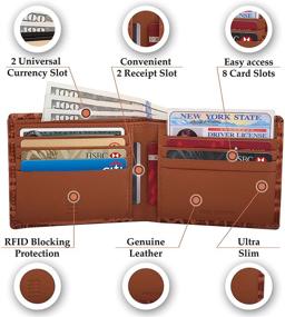img 2 attached to 🐊 Crocodile Embossed Leather Blocking Bifold: Sophistication meets Security