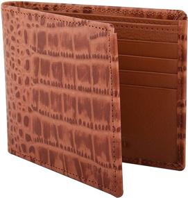 img 4 attached to 🐊 Crocodile Embossed Leather Blocking Bifold: Sophistication meets Security