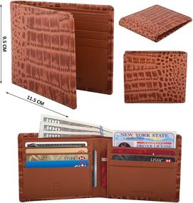 img 3 attached to 🐊 Crocodile Embossed Leather Blocking Bifold: Sophistication meets Security