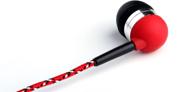tweedz red earbuds: durable, tangle-free in ear stereo headphones with noise isolating ear buds and 100% nylon braided fabric wrapped cords logo