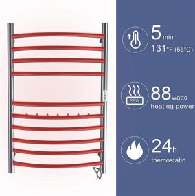 img 2 attached to Heated Towel Rack by bbee.tech: Timed, Wall-Mounted Towel Warmer for Bathroom – Available in Hardwired or Plug-in Models