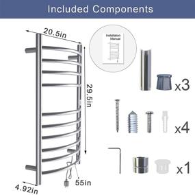 img 3 attached to Heated Towel Rack by bbee.tech: Timed, Wall-Mounted Towel Warmer for Bathroom – Available in Hardwired or Plug-in Models