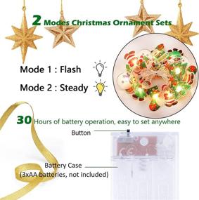 img 2 attached to 🎄 20pcs Madala Christmas Indoor Decorations - Painted LED Battery Operated String Lights, 8.5 FT for Indoor and Outdoor Use, Bedroom, Patio, Garden, Christmas Tree Decor