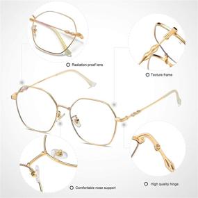 img 1 attached to 👓 Очки Duco Gold для компьютера, блокирующие синий свет, для женщин, мужчин и подростков, предотвращающие усталость глаз при чтении, модель 8216.