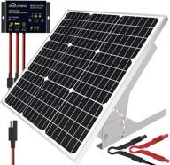 🌞 solperk 50w/12v solar panel kit: trickle charger maintainer with waterproof controller and adjustable mount bracket for automotive, motorcycle, boat, marine, rv, camping roof logo