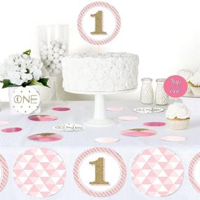 img 1 attached to 🎉 Big Dot of Happiness Fun to be One 1st Birthday Girl Party Decorations - Giant Circle Confetti - Large 27-Count First Birthday Party Confetti Set