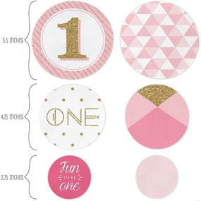 img 3 attached to 🎉 Big Dot of Happiness Fun to be One 1st Birthday Girl Party Decorations - Giant Circle Confetti - Large 27-Count First Birthday Party Confetti Set