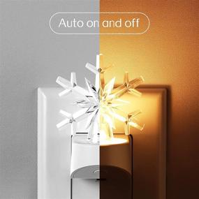 img 1 attached to Color-Changing Snowflake LED Night Light 3 Pack - RGBW Plug in Nightlight with Dusk to Dawn Sensor, Ideal for Bedroom, Bathroom, Hallway, Winter, Christmas, Party, Commercial Wall Decorations - Perfect Gift