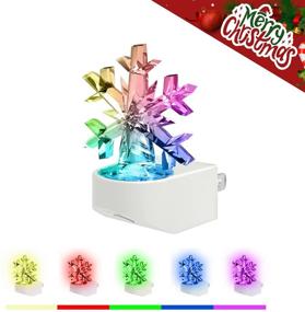 img 3 attached to Color-Changing Snowflake LED Night Light 3 Pack - RGBW Plug in Nightlight with Dusk to Dawn Sensor, Ideal for Bedroom, Bathroom, Hallway, Winter, Christmas, Party, Commercial Wall Decorations - Perfect Gift