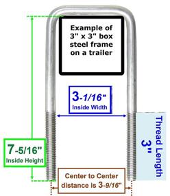 img 2 attached to Stainless Steel Square U Bolts Trailer Fasteners