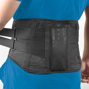 img 4 attached to 🩺 HICHOR Lower Back Brace: Effective Waist Pain Relief for Men & Women with Herniated Disc, Sciatica, Scoliosis - UPGRADED Lumbar Support, Breathable Material & Posture Correction Belt [M]