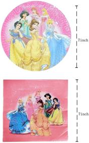 img 2 attached to 👸 Партийные принадлежности Disney Princess: 20шт Тарелок, 20шт Салфеток, 1шт Скатерть для декора на детский душ, День рождения