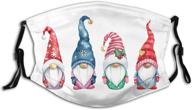 🎅 merry christmas gnomes cloth face mask: washable & reusable with adjustable fit, 2 filters included - ideal for women and men логотип