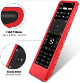 img 2 attached to Fintie Silicone Remote Case - Легкий Антискользящий Ударопрочный Чехол для Пульта ДУ Vizio XRT122 Smart TV, CaseBot (Медовая Сота), Красный - Пульт ДУ для ЖК LED Телевизора.