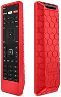 fintie silicone remote case - lightweight anti-slip shockproof cover for vizio xrt122 smart tv remote, casebot (honey comb), red - lcd led tv remote controller logo