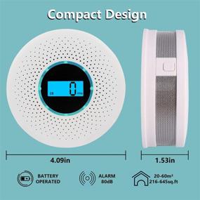 img 1 attached to 🔥 High Accuracy Carbon Monoxide Detector and Battery Operated Smoke Detector – CO Alarm with Sound Warning, Digital LCD Display, Dual Sensor Smoke CO Alarm Complies with UL 217 & UL 2034 Standards