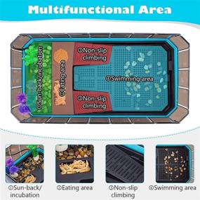 img 1 attached to 🐢 Premium Turtle Tank Kit: Secure Aquarium with High Fence, Spacious Habitat, Water Filter, and Easy Water Change