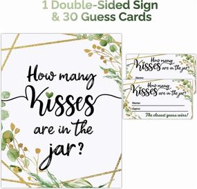 img 1 attached to How Many Kisses Game - Greenery Baby Shower or Bridal Shower Games (Includes Sign and 30 Cards)