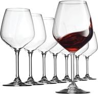 🍷 bormioli rocco italian red wine glasses 18 oz (set of 8) - crystal clear, laser-cut rim, elegant glassware for wine tasting & parties логотип