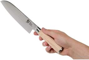 img 3 attached to 🔪 Shun Classic 7-Inch Santoku Knife - Blonde PakkaWood Handle, Full Tang VG-MAX Blade