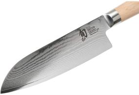 img 2 attached to 🔪 Shun Classic 7-Inch Santoku Knife - Blonde PakkaWood Handle, Full Tang VG-MAX Blade