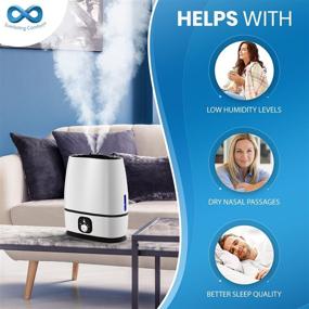 img 2 attached to 🌬️ 6L Everlasting Comfort Cool Mist Humidifier for Bedroom - Filterless, Quiet, Ultrasonic - Large Room Home Air Vaporizer with Diffuser and Essential Oil Tray (White)