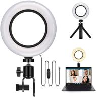 📸 canvint 6-inch led ring light: clamp mount & tripod stand for laptop, selfie video conference lighting, portable desktop ring light for live stream/video recording/zoom calls logo