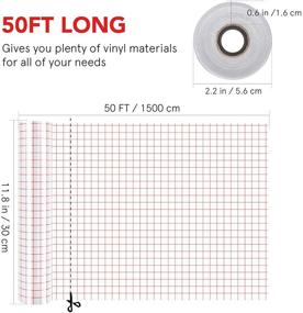 img 2 attached to 📦 STOBOK Vinyl Transfer Tape - 12&#34; x 50 FT with Red Alignment Grid, Clear Roll for Easy Application of Adhesive Vinyl Decals, Signs, Windows, and Stickers