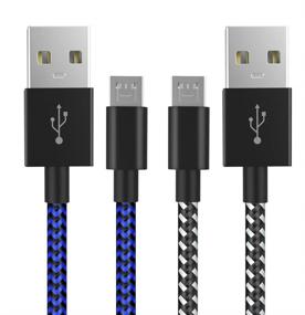 img 4 attached to 🔌 10ft 2 Pack Nylon Braided Extra Long Micro USB 2.0 High Speed Data Sync Cord for PS4 Controller Charger and Android Phones - Compatible with PlayStation 4, PS4 Slim/Pro, Xbox One S/X Controller