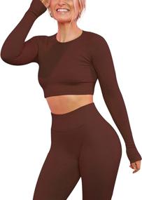 img 1 attached to Gym-Ready: VALANDY Women's Seamless Leggings and Crop Top Set – Ultimate Active Wear Outfit