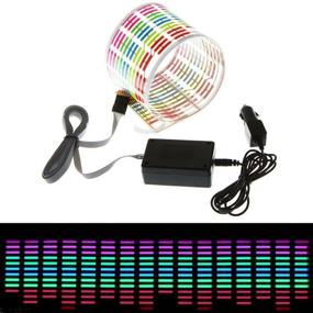 img 4 attached to 🚗 ESUPPORT 45 x 11cm Sound Activated LED Light Equalizer Sticker for Cars: Amplify Your Music Experience!