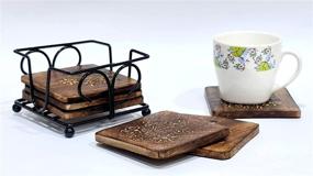 img 1 attached to 🍵 StonKraft Coffee Coaster Set with Wooden Coasters