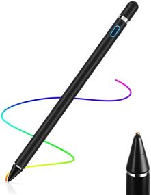 img 4 attached to Black Stylus Pens for Touch Screens - Compatible with Apple Devices, Smart Digital Fine Point Pencil for iPhone, iPad Pro, and More