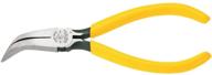 klein tools d302-6 маленькие изогнутые длинноносые плоскогубцы, жёлтые логотип