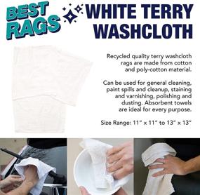 img 3 attached to 🧺 Premium White Terry Towel Rags (5 lbs. Box) by Arkwright - Bulk Multipurpose Cleaning Solutions for Shops, Garages, Restaurants, Bars, and Home Use