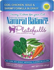 img 4 attached to 🐈 Natural Balance Platefulls Grain-Free Cat Food, Premium Adult, Protein Choices: Salmon, Tuna, Cod, Chicken, or Turkey, in Gravy - 3oz Pouches (Pack of 24)